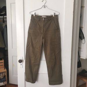 Olive Green Everlane Straight Leg Crop